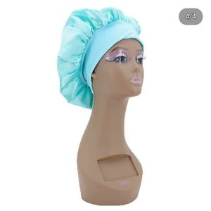 2 Piece Tiffany Blue Silk Bonnet Set